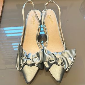 Seychelles blue satin heels